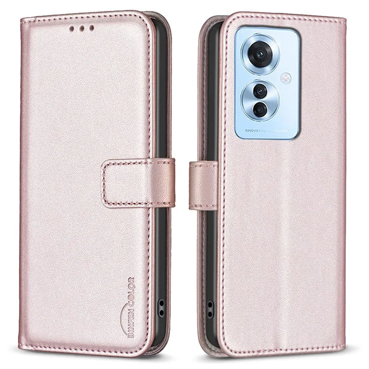 BINFEN COLOR BF17 For Oppo Reno11 F 5G Case Magnetic Closure Folio Stand Phone Cover
