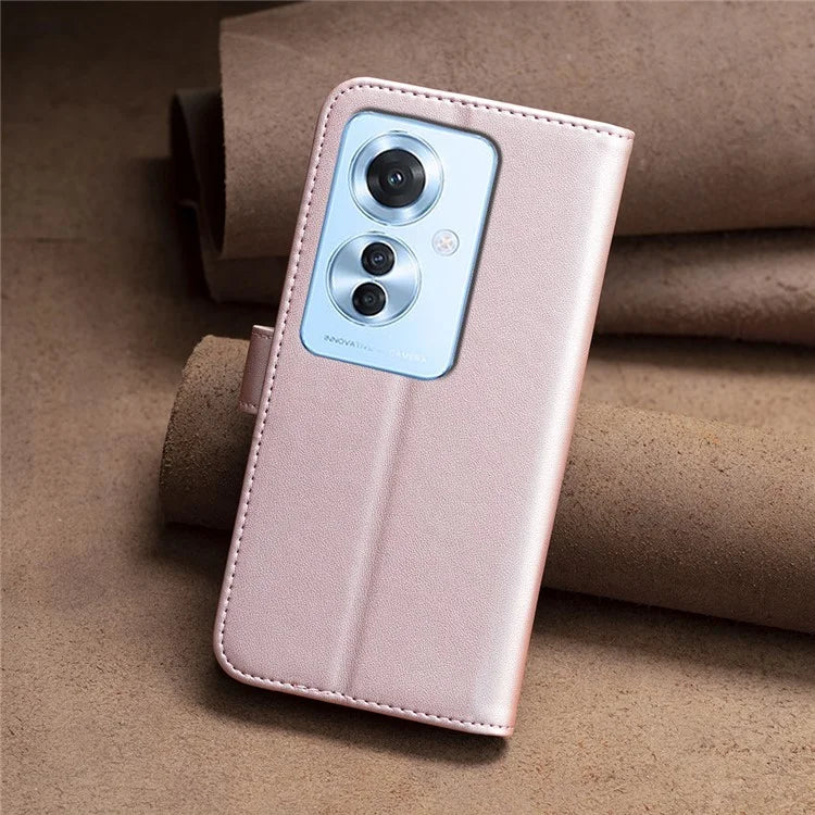 BINFEN COLOR BF17 For Oppo Reno11 F 5G Case Magnetic Closure Folio Stand Phone Cover