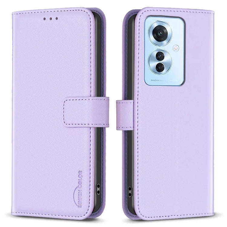 BINFEN COLOR BF17 For Oppo Reno11 F 5G Case Magnetic Closure Folio Stand Phone Cover