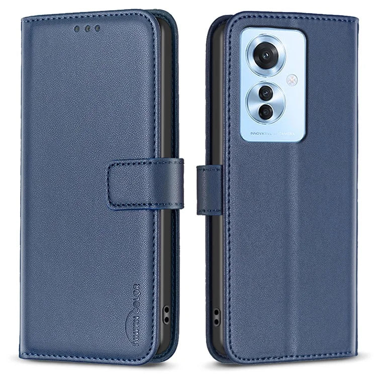 BINFEN COLOR BF17 For Oppo Reno11 F 5G Case Magnetic Closure Folio Stand Phone Cover