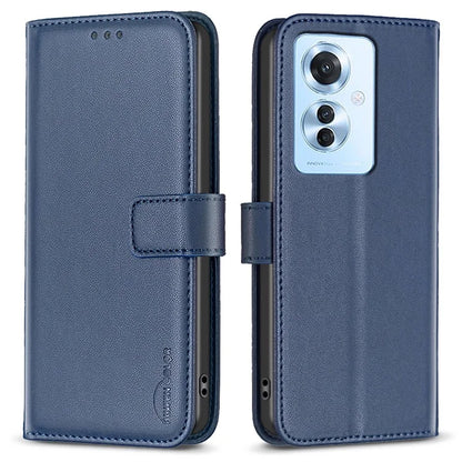 BINFEN COLOR BF17 For Oppo Reno11 F 5G Case Magnetic Closure Folio Stand Phone Cover