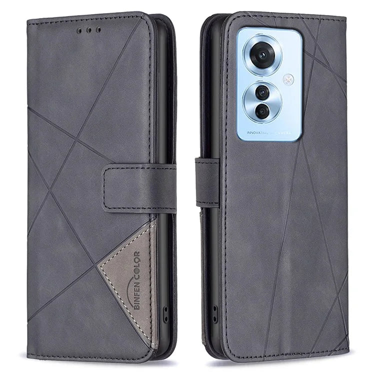 BINFEN COLOR BF05 For Oppo Reno11 F 5G Leather Case Flip Stand Wallet Phone Cover