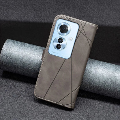 BINFEN COLOR BF05 For Oppo Reno11 F 5G Leather Case Flip Stand Wallet Phone Cover