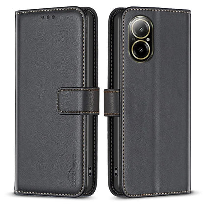 BINFEN COLOR BF17 For Realme C67 4G Case Wallet Leather Folio Phone Cover with Magnetic Closure