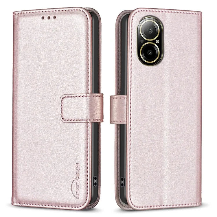 BINFEN COLOR BF17 For Realme C67 4G Case Wallet Leather Folio Phone Cover with Magnetic Closure