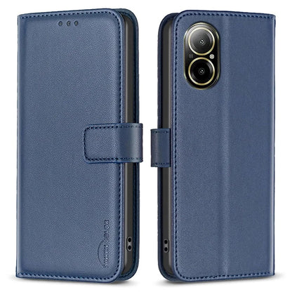 BINFEN COLOR BF17 For Realme C67 4G Case Wallet Leather Folio Phone Cover with Magnetic Closure