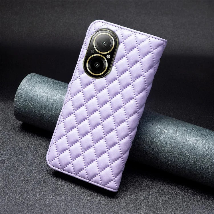 BINFEN COLOR BF Style-14 For Realme C67 4G  Case Rhombus Grid Leather Scratch-proof Phone Shell