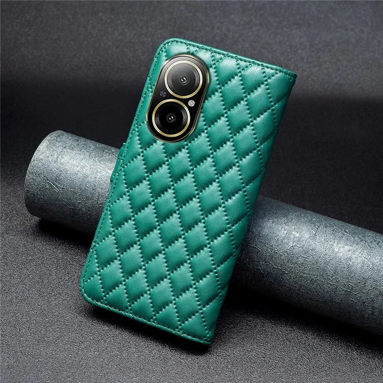BINFEN COLOR BF Style-14 For Realme C67 4G  Case Rhombus Grid Leather Scratch-proof Phone Shell