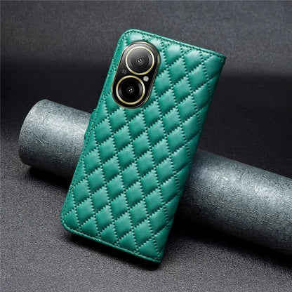 BINFEN COLOR BF Style-14 For Realme C67 4G  Case Rhombus Grid Leather Scratch-proof Phone Shell
