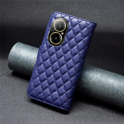 BINFEN COLOR BF Style-14 For Realme C67 4G  Case Rhombus Grid Leather Scratch-proof Phone Shell