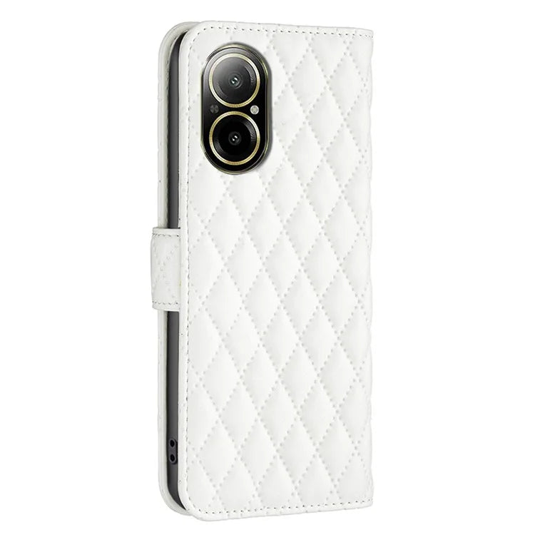 BINFEN COLOR BF Style-14 For Realme C67 4G  Case Rhombus Grid Leather Scratch-proof Phone Shell