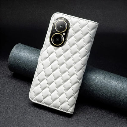 BINFEN COLOR BF Style-14 For Realme C67 4G  Case Rhombus Grid Leather Scratch-proof Phone Shell