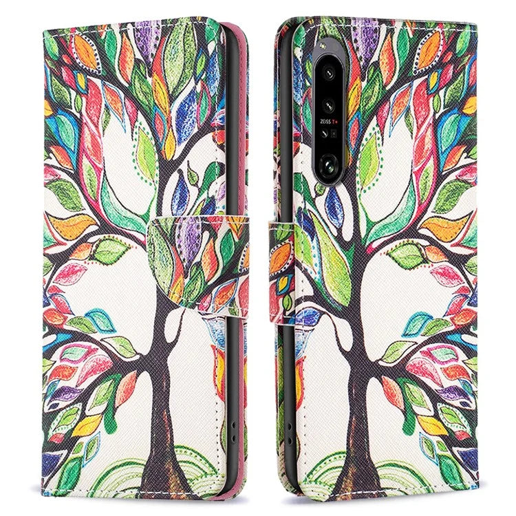 For Sony Xperia 1 VI Cell Phone Cases Leather Pattern Printing Flip Stand Cover