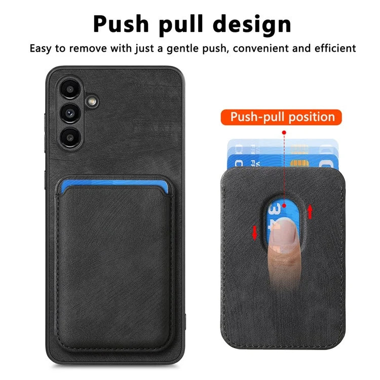 D12 For Samsung Galaxy A24 4G (162.1 x 77.6 x 8.3mm) Case with Card Holder Leather + TPU Vintage Phone Cover