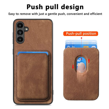 D12 For Samsung Galaxy A24 4G (162.1 x 77.6 x 8.3mm) Case with Card Holder Leather + TPU Vintage Phone Cover
