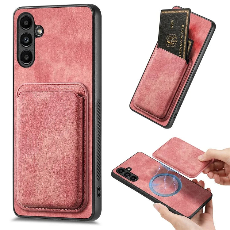 D12 For Samsung Galaxy A24 4G (162.1 x 77.6 x 8.3mm) Case with Card Holder Leather + TPU Vintage Phone Cover