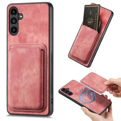 D12 For Samsung Galaxy A24 4G (162.1 x 77.6 x 8.3mm) Case with Card Holder Leather + TPU Vintage Phone Cover