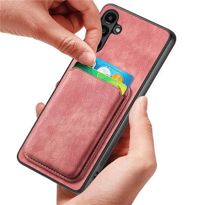 D12 For Samsung Galaxy A24 4G (162.1 x 77.6 x 8.3mm) Case with Card Holder Leather + TPU Vintage Phone Cover
