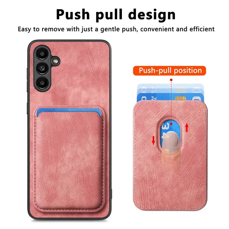 D12 For Samsung Galaxy A24 4G (162.1 x 77.6 x 8.3mm) Case with Card Holder Leather + TPU Vintage Phone Cover
