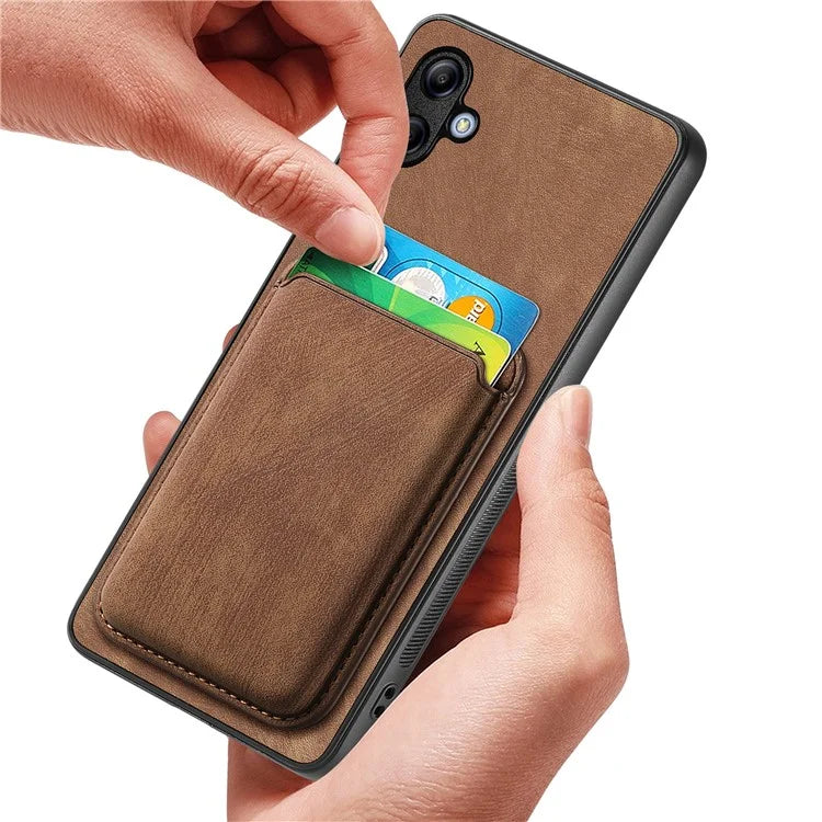 D12 For Samsung Galaxy A05 4G Case Leather + TPU Vintage Phone Cover with Card Holder