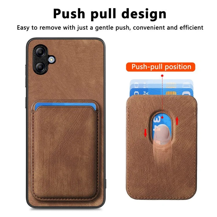 D12 For Samsung Galaxy A05 4G Case Leather + TPU Vintage Phone Cover with Card Holder