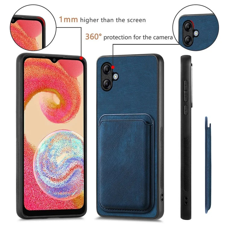 D12 For Samsung Galaxy A05 4G Case Leather + TPU Vintage Phone Cover with Card Holder