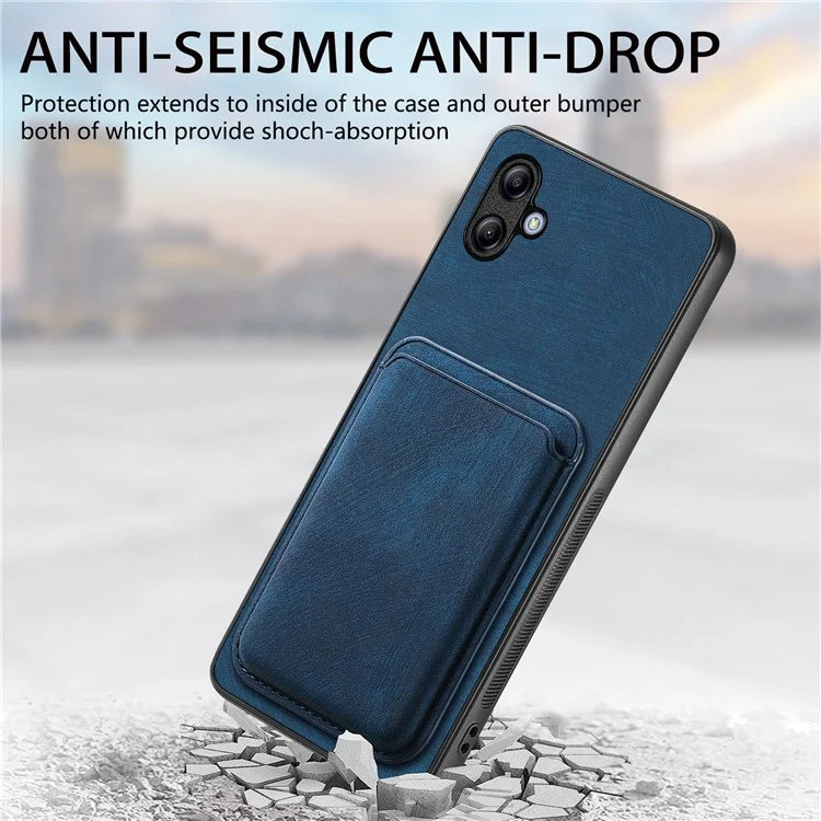 D12 For Samsung Galaxy A05 4G Case Leather + TPU Vintage Phone Cover with Card Holder