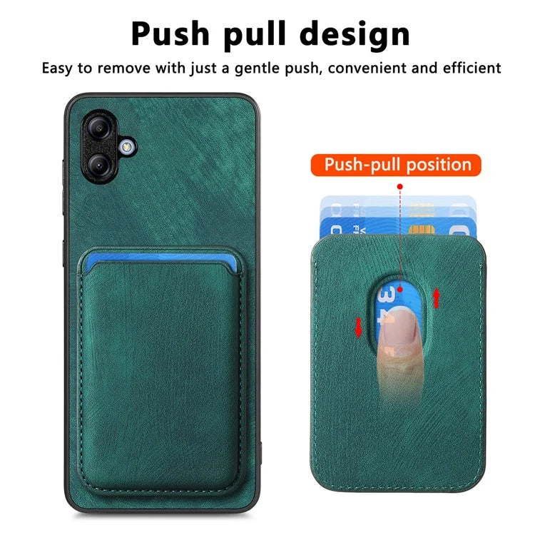 D12 For Samsung Galaxy A05 4G Case Leather + TPU Vintage Phone Cover with Card Holder