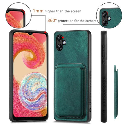 D12 For Samsung Galaxy A05 4G Case Leather + TPU Vintage Phone Cover with Card Holder