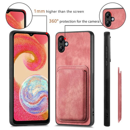 D12 For Samsung Galaxy A05 4G Case Leather + TPU Vintage Phone Cover with Card Holder