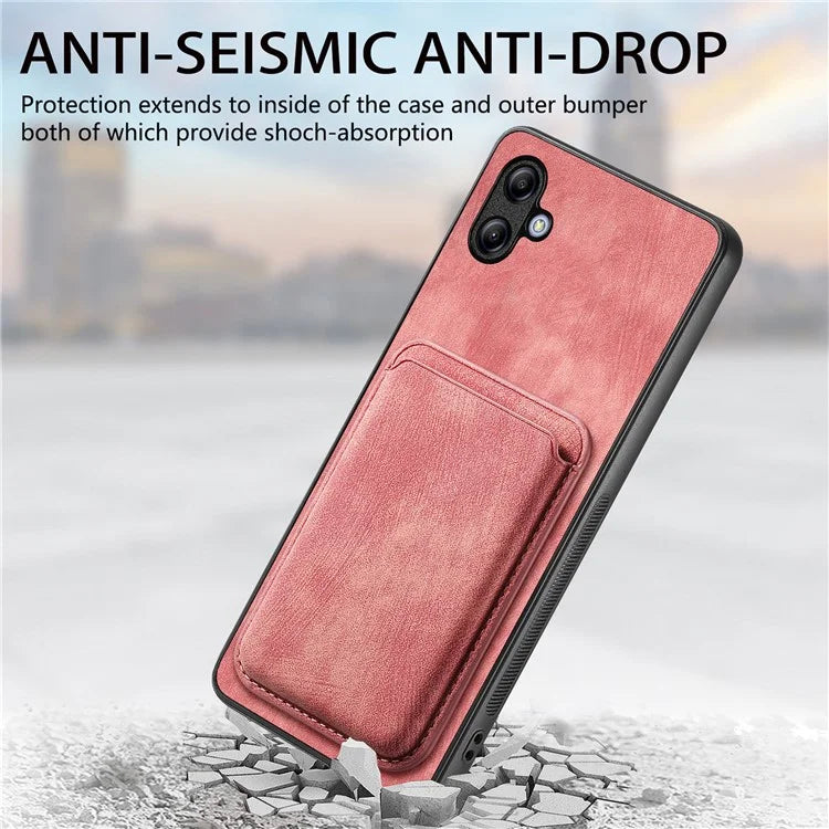 D12 For Samsung Galaxy A05 4G Case Leather + TPU Vintage Phone Cover with Card Holder