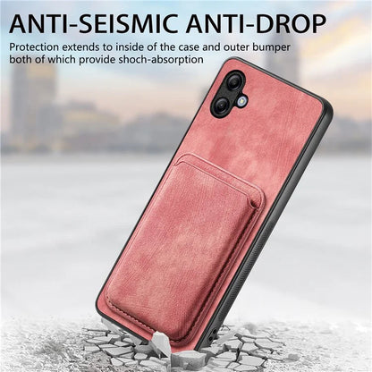 D12 For Samsung Galaxy A05 4G Case Leather + TPU Vintage Phone Cover with Card Holder