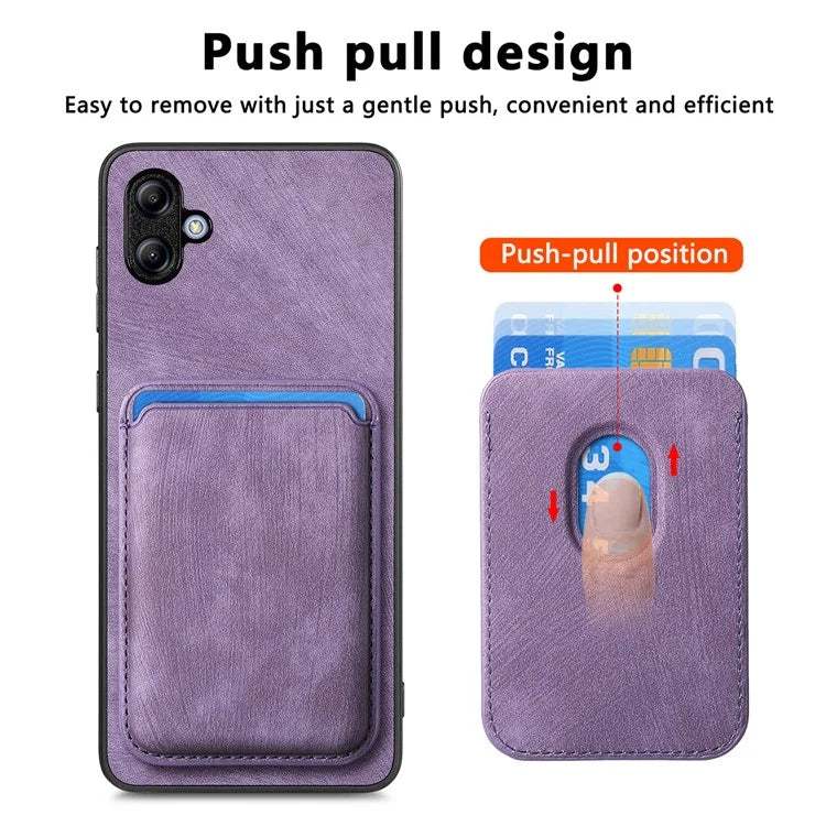 D12 For Samsung Galaxy A05 4G Case Leather + TPU Vintage Phone Cover with Card Holder