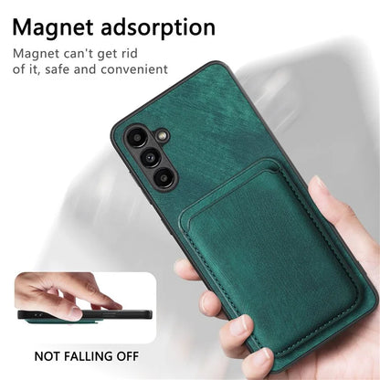 D12 For Samsung Galaxy M14 4G Case Leather+TPU Magnetic Detachable Card Slots Phone Cover