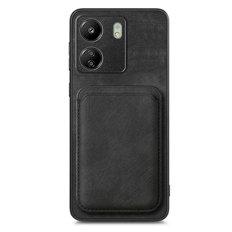 D12 For Xiaomi Redmi 13C 4G / Poco C65 4G Magnetic Case Leather+TPU Card Slots Removable Phone Cover