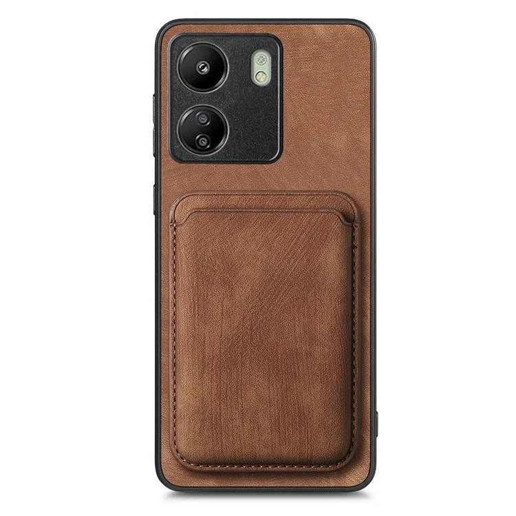 D12 For Xiaomi Redmi 13C 4G / Poco C65 4G Magnetic Case Leather+TPU Card Slots Removable Phone Cover