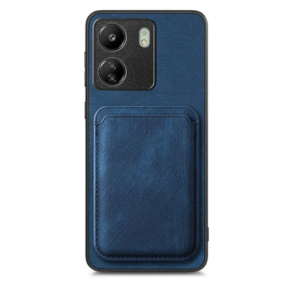 D12 For Xiaomi Redmi 13C 4G / Poco C65 4G Magnetic Case Leather+TPU Card Slots Removable Phone Cover