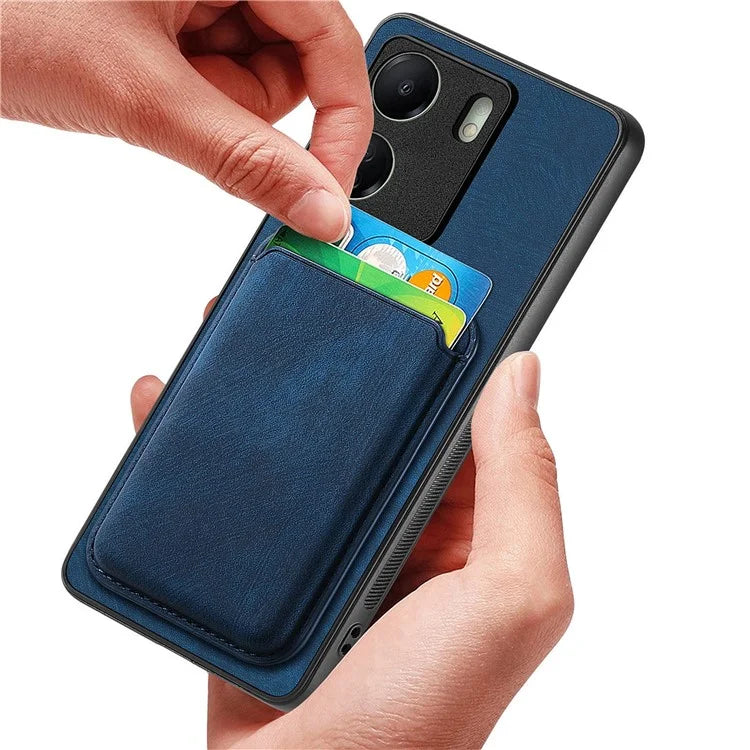 D12 For Xiaomi Redmi 13C 4G / Poco C65 4G Magnetic Case Leather+TPU Card Slots Removable Phone Cover