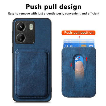 D12 For Xiaomi Redmi 13C 4G / Poco C65 4G Magnetic Case Leather+TPU Card Slots Removable Phone Cover