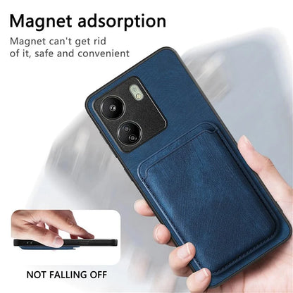 D12 For Xiaomi Redmi 13C 4G / Poco C65 4G Magnetic Case Leather+TPU Card Slots Removable Phone Cover