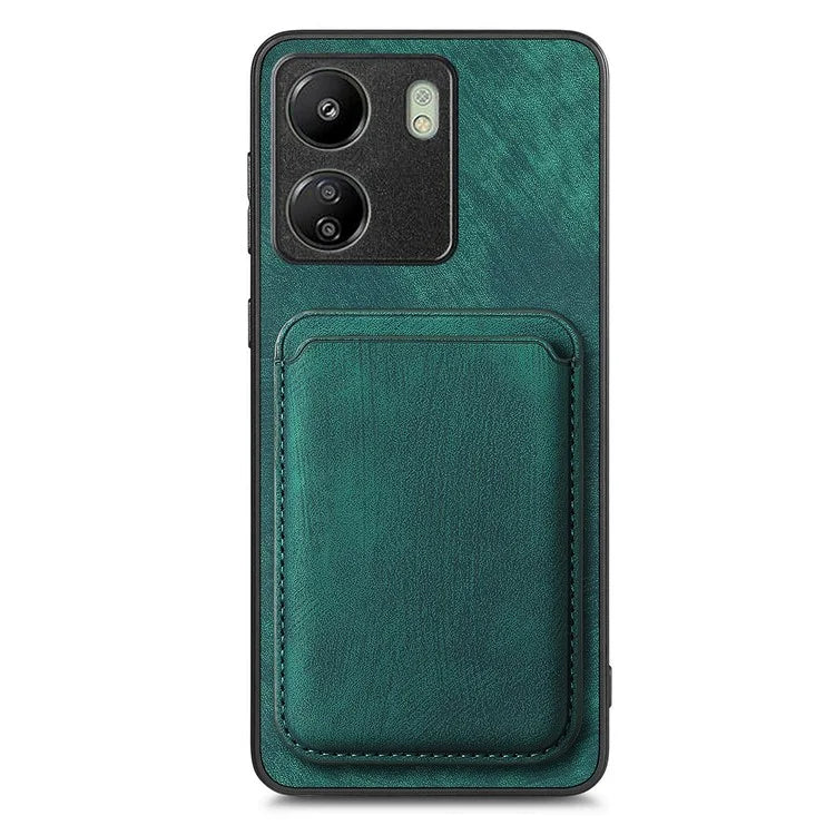 D12 For Xiaomi Redmi 13C 4G / Poco C65 4G Magnetic Case Leather+TPU Card Slots Removable Phone Cover