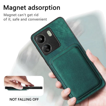 D12 For Xiaomi Redmi 13C 4G / Poco C65 4G Magnetic Case Leather+TPU Card Slots Removable Phone Cover