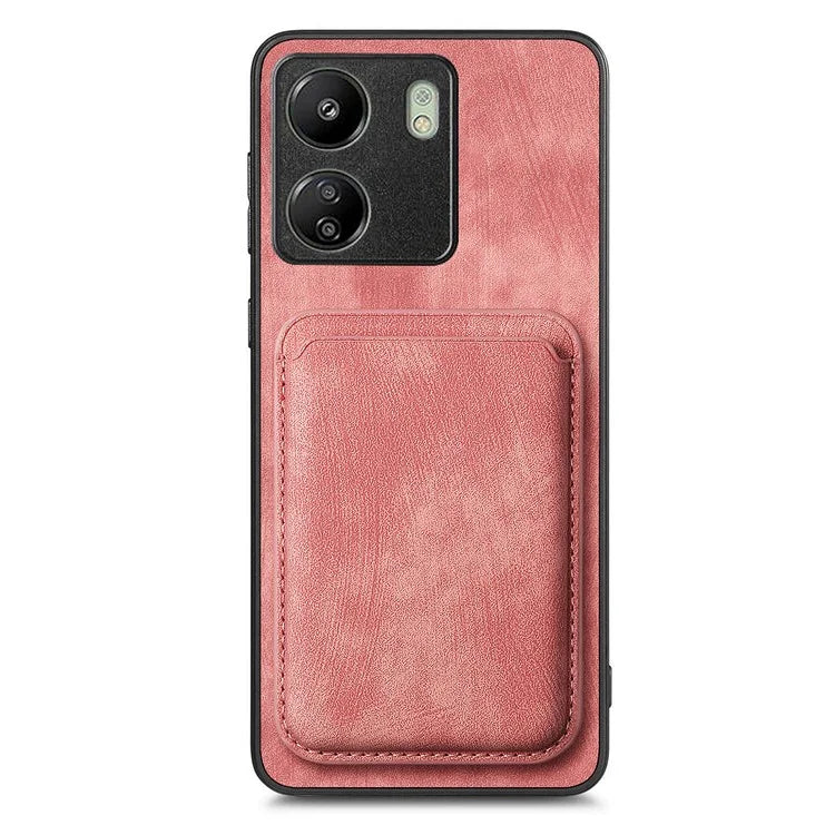 D12 For Xiaomi Redmi 13C 4G / Poco C65 4G Magnetic Case Leather+TPU Card Slots Removable Phone Cover