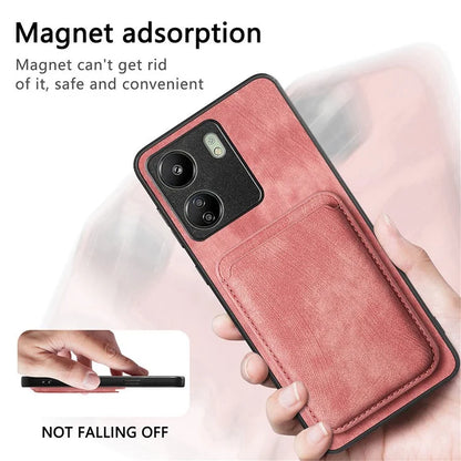 D12 For Xiaomi Redmi 13C 4G / Poco C65 4G Magnetic Case Leather+TPU Card Slots Removable Phone Cover