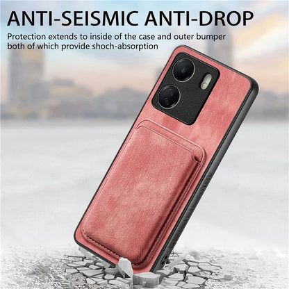 D12 For Xiaomi Redmi 13C 4G / Poco C65 4G Magnetic Case Leather+TPU Card Slots Removable Phone Cover
