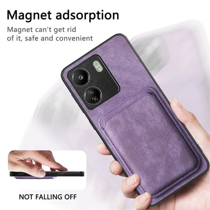 D12 For Xiaomi Redmi 13C 4G / Poco C65 4G Magnetic Case Leather+TPU Card Slots Removable Phone Cover