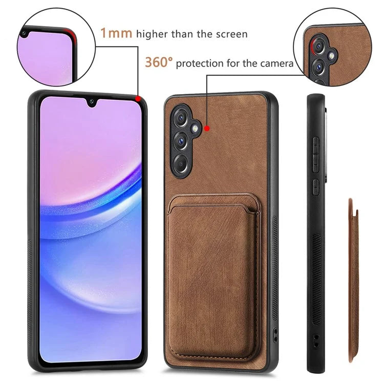 D12 For Samsung Galaxy A14 4G / 5G Case Leather+TPU Magnetic Detachable Phone Cover