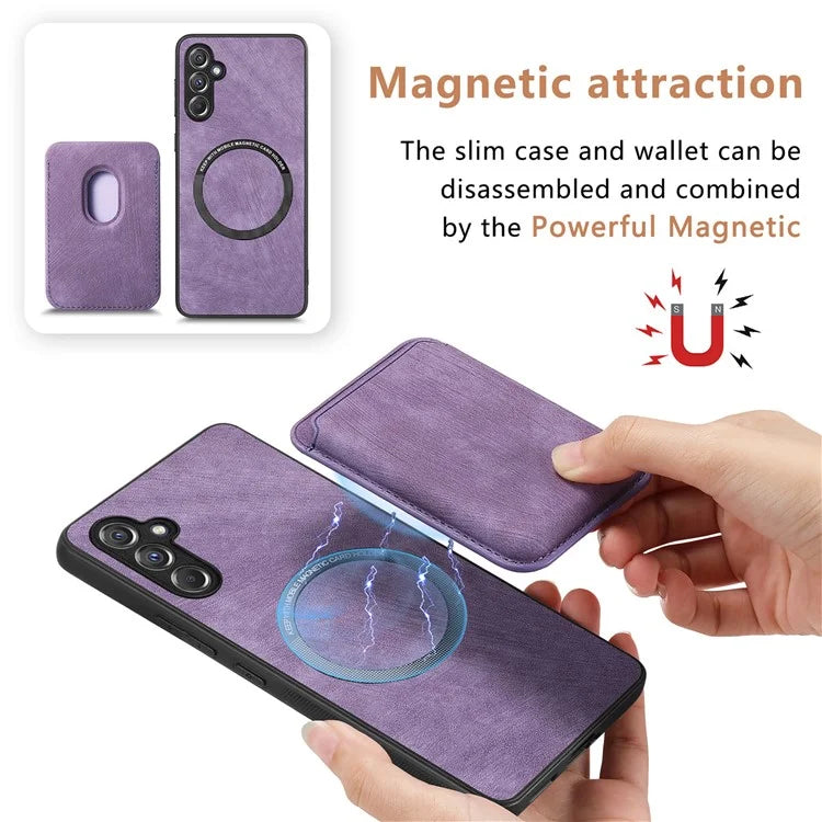 D12 For Samsung Galaxy A14 4G / 5G Case Leather+TPU Magnetic Detachable Phone Cover