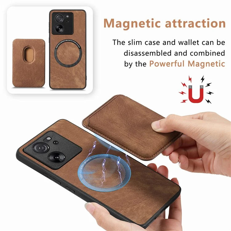 D12 For Xiaomi 13T / 13T Pro / Redmi K60 Ultra Case Magnetic Detachable Retro Leather Back Cover