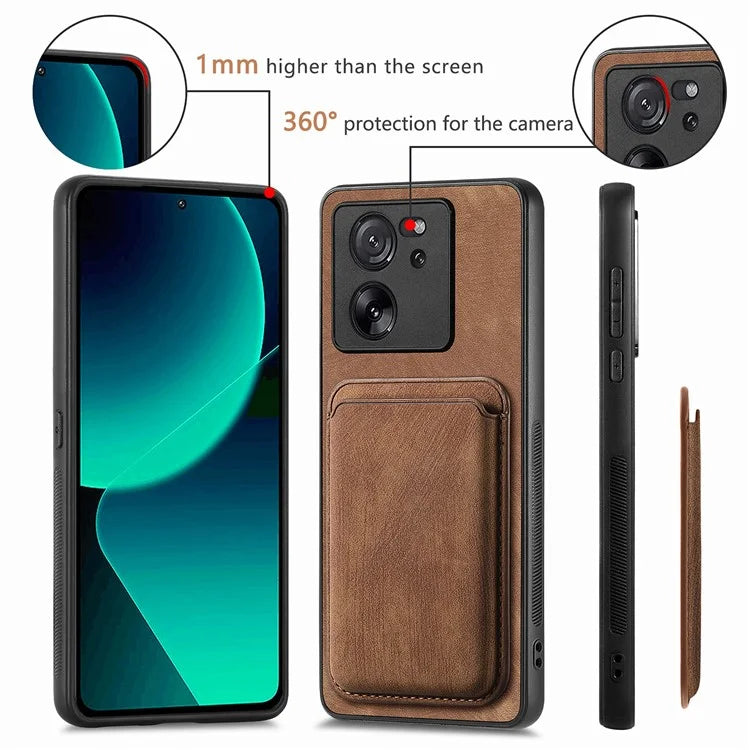 D12 For Xiaomi 13T / 13T Pro / Redmi K60 Ultra Case Magnetic Detachable Retro Leather Back Cover